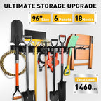 ELEAD 18-Pairs Heavy Duty Garage Tool Organizer Wall Mount Hooks, 96 Inches 1460 lbs Garden Tool Organizer with Adjustable Ho