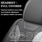 Coverado Car Seat Covers Full Set, Seat Covers for Cars, Front Seat Covers and Back Seat Cover Waterproof Leather Automotive 