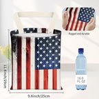 Car Garbage Can, Seat Back Hanging Cute Car Trash Can Bag, Car Organizer and Storage Bag for Travelling, Outdoor Retro American Flag