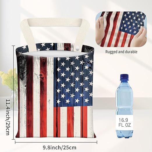 Car Garbage Can, Seat Back Hanging Cute Car Trash Can Bag, Car Organizer and Storage Bag for Travelling, Outdoor Retro American Flag