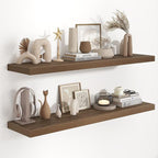 48"W x 9.3"D Floating Shelves for Wall, Wall Mounted Bathroom Shelves 2 Pack Deep Floating Shelf for Bedroom Kitchen Living R
