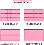 Frebeauty Jewelry Organizer Tray,Stackable Velvet Jewelry Trays,Drawer Inserts Earring Organizer For Women Jewelry Storage Di