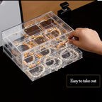 SPAKOWN Earring Organizer, Acrylic Earring Box Large 18 Compartments Jewelry Holder Organizer with 3 Drawers Stackable Earrin