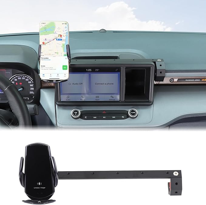 Aunginsy Dashboard Phone Mount Compatible with Ford Maverick 2022-2024, 8-inch Navigation Screen Upper Panel Fixed Clip 360° Rotation Mobile Phone Bracket for Most Cell Smartphone Holder Accessories