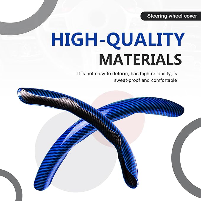 3pcs Universal Carbon Fiber Steering Wheel Cover - Anti-Slip & Segmented Design, Universal 99% Durable Steering Wheel Protect