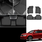Floor Mats for Dodge Journey 2011 2012 2013 2014-2016 2017 2018 2019 2020, TPE 2015 Q5 Floor Mats 1st & 2nd Row, TPE Waterproof Summer Winter Non-Slip All Weather Floor Liners Car Accessories