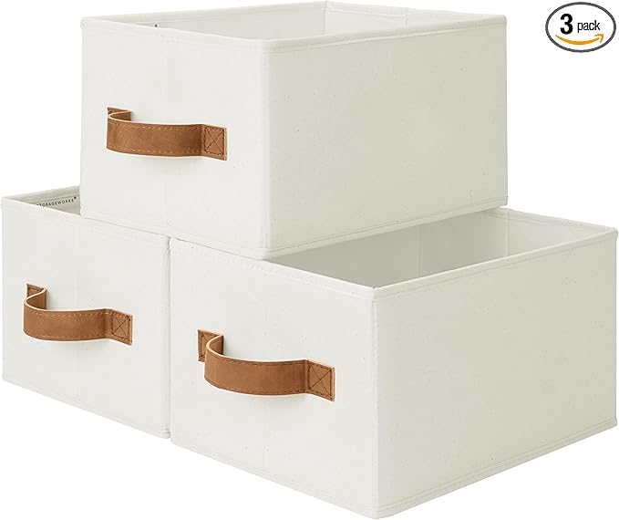 StorageWorks Closet Organizer Storage Baskets, Storage Bins for Shelves, Fabric Organization and Storage, Foldable Closet Org