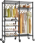 VIPEK R4 Garment Racks Heavy Duty Clothes Rack -620lb Capacity Metal Frame, Rolling Lockable Wheels & 6 Tiers Adjustable Heig