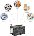 FANKANG Storage Basket,Nursery Hamper Canvas Laundry Basket Foldable with Waterproof PE Coating Storage, Office, Bedroom, Clo