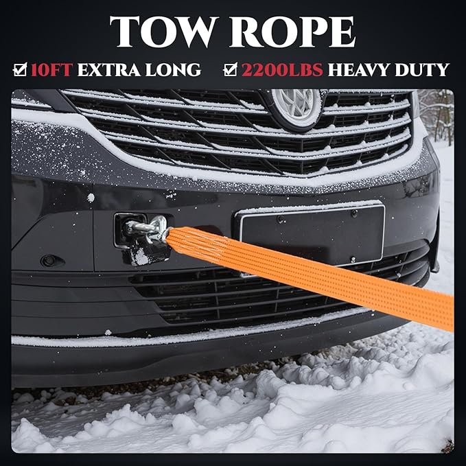Roadside Emergency Car Kit for Vehicles, Car First Aid Kit Emergency Kit with Jumper Cables, Snow Shovel, Tow Strap, Car Safe
