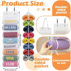 Over The Door Hoodie Organizer, Double Sided Holds 16 Hoodies, White Hanging Storage with 2 Hooks and Rope for Door Closet Ca