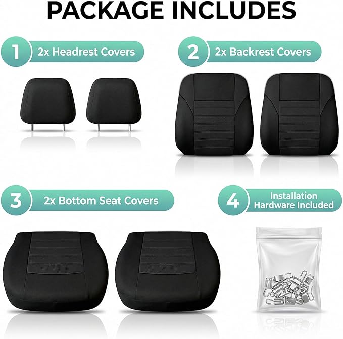 FH Group Automotive Car Seat Covers Front Set Premium 3D Air Mesh Front Seat Covers, Airbag Compatible Universal Fit Interior