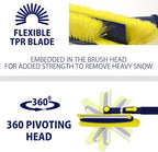 Michelin Snow Brush for Car Windshield (Pack of 2) - Snow and Ice Scraper with 43–63" Extendable Handle, 13" Swivel Head with Squeegee, 5" Heavy Duty Ice Scraper for SUV, Truck, Van, Auto Cleaning