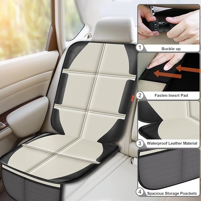 Car Seat Protector,2 Pack Car Seat Protectors Baby Carseat Waterproof Durable 600D Fabric for Child Baby Car Seat Mat Vehicle