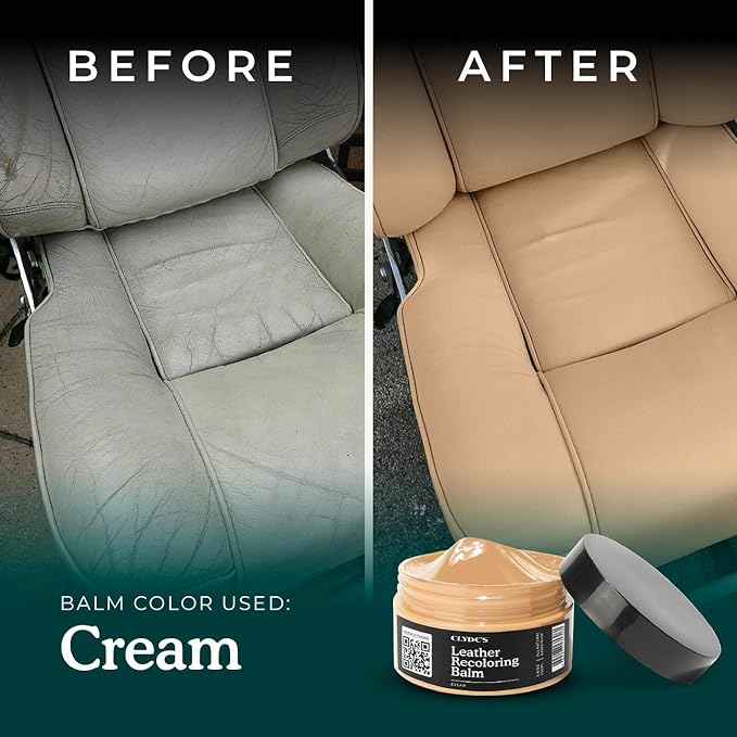 Clyde's™ Recoloring Balm | Non-Toxic Material Dye & Restorer for Furniture, Car Seats, & More | 23 Colors (Camel, 50ML)