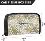 Car Tissue Holder Car Visor Organizer Tissue Box Holder for Car Sun Visor Organizer with Car Vehicle Accessories Essentials Interior for Women Men Brown and Beige Simple Leopard Print