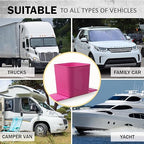 Car Trash Can 1.4 Gallon with Stability Flap & Magic Strips — No-Tip Leakproof Car Garbage Bin for Car Floor, Mats, Front or Back Seat, SUV, Truck, Van, Vehicle Interior Organizer (Pink)