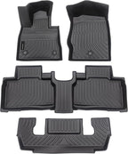 Auxko All Weather Floor Mats Fit for Ford Explorer 2026 2025-2020 6 Seat TPE Rubber Liners Set Explorer Accessories All Season Guard Odorless Anti-Slip 3 Row Floor Mats