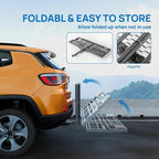 TUFFIOM 60"x24"x14" Folding Hitch Mount Cargo Carrier Basket, Upgraded 14" Height 500lbs Steel Car Cargo Trailer Hitch Luggage Rack with Straps & Stabilizer for SUV Car Truck Van