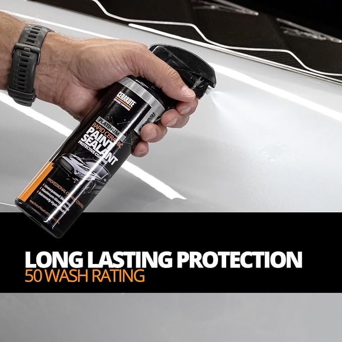 CERAKOTE® Platinum Rapid Ceramic Paint Sealant Spray - 128 oz. - Maximum Gloss & Shine – Extremely Hydrophobic – Unmatched Slickness - Ceramic Spray Coating - 50 Wash Rating