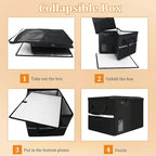 File Box with Lock 5200°F with Heat Insulated,Fireproof Box File Storage Organizer Anti-Static,Collapsible Fireproof Document