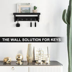 Key and Mail Holder Wall Mount, Key Holder with Shelf and Mail Organizer Wall Mount. Mail Holder with 5 Hooks for Coat, Dog L