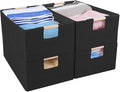 ANMINY 4PCS Storage Baskets for Organizing Collapsible Fabric Storage Bins Boxes with Wood Handles Closet Shelves Cube Organi