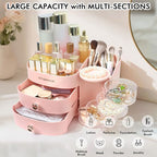 Makeup Organizer Countertop with Drawers, Make up Organizers for Vanity, Skincare Jewelry Earring Organizers, Cosmetic Displa