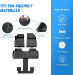 Nilight TPE Floor Mats for GMC Acadia Bucket Seats 2017 2018 2019 2020 2021 2022 All Weather Custom Fit Heavy Duty Floor Liners
