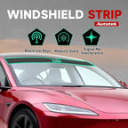 AUTOTEK Windshield Sun Strip for Tesla Model 3 2024-2026, 2 Ply Front Windshield Strip Tint Heat Blocker & UV Protection, Anti-Glare Precut Sunshade Window Tint Film, Car DIY Accessories
