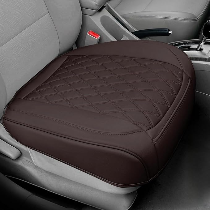 1 Pack Leather Front Car Seat Cover Bottom Car Seat, Anti-Slip and Full Wrap Driver Car Seat Protectors, Luxury Waterproof Bo