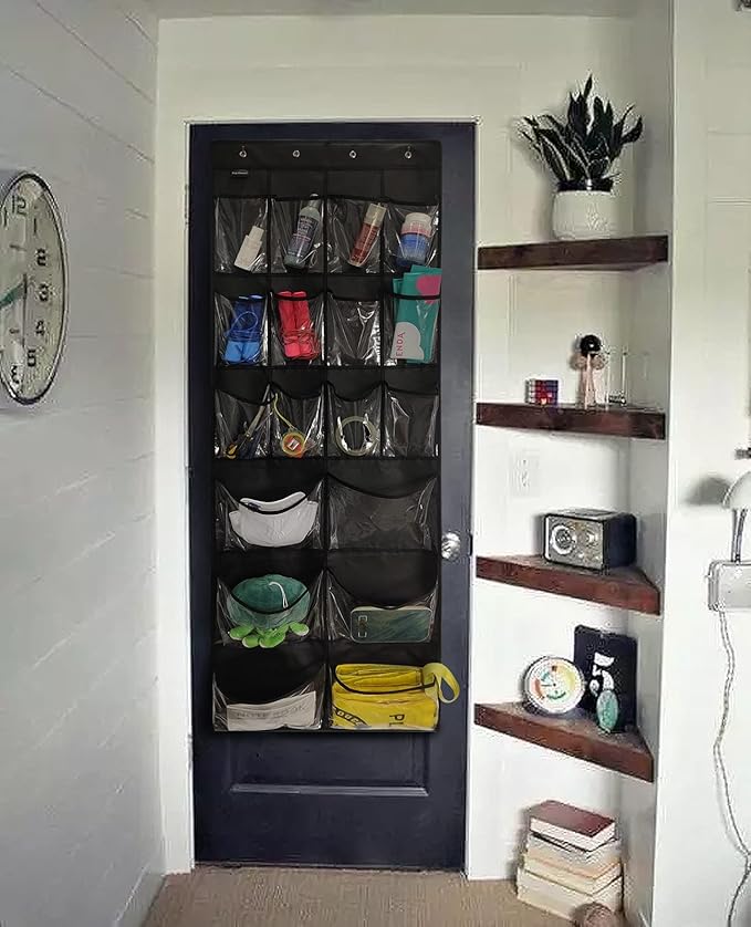 2 Pack Extra Large Hanging Over Door Shoe Organizers,closet shoe organizer shoe rack organizer shoe storage,12+6 Crytal Pocke