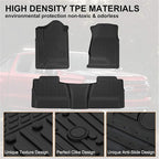 KIWI MASTER Floor Mats for 2014-2018 Chevy Silverado/GMC Sierra 1500 Crew Cab, 2015-2019 Silverado/Sierra 2500/3500 HD Crew Cab Front Rear Seat 2 Row All Weather Mat Liners Black