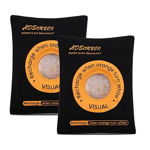 ADSorbco 200 Gram (3 Pack) Rechargeable Desiccant Packs for Storage, Rechargeable Silica Gel Packets, Color Indicating