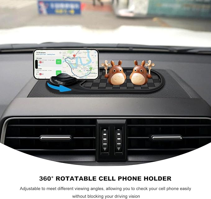 Multifunction Car Anti-Slip Mat, Anti Skid Dashboard Pad Rotatable Phone Holder w/Temporary Parking Number, Universal Auto Ce