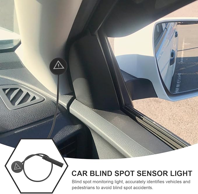 Mobestech Car Blind Spot Monitoring Light with Line-Connected Sensor for Lane Change Assistance and Enhanced Driving Safety E