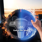 MEWANT DIY Stitching Steering Wheel Cover Wrap for Tesla Model 3 Highland 2023-2025/Model Y 2025 Highland for Tesla Model 3/Model Y Accessories(3D Style)