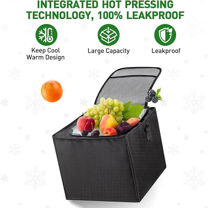 Car Trunk Organizer,115L Heavy Duty Collapsible Trunk Storage, with Insulated Leakproof Cooler Bag Vehicle Cargo Organizer with
