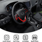 JeCar Steering Wheel Trim Cover Interior Decoration Trim Kit for 2014-2020 Jeep Grand Cherokee & Jeep Cherokee, Red