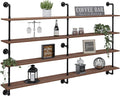 Floating Book Shelves for Wall 4 Tier 70 inch Bookshelf Industrial Pipe Shelving Shelves Bookcase Industrial Bookshelves Pipe