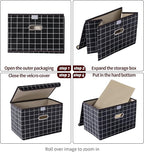 STOREONE Fabric Storage Cube Bins Foldable Organizer Container Collapsible Basket with Lids and Metal Handles, for Home, Bedr