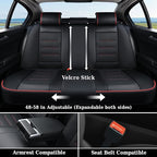 Coverado Car Seat Covers Full Set, Seat Covers for Cars, Car Seat Protector Waterproof, Leather Cushion, Universal Car Interi