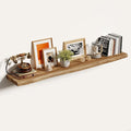 Vivelove 55 Inch Live Edge Floating Shelves Solid Wood, Elm Shelves for Wall with Invisible Bracket for Living Room Bedroom B