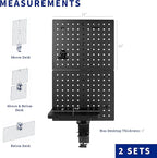 VIVO Steel Clamp-on Pegboard, 24 x 20 inch Magnetic Peg Board, Office Accessory Organizer, above or below Desk Placement, Bla