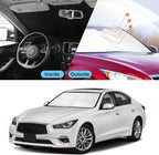 Front Windshield Sun Shade Foldable Car Front Window Sun Shade Windshield Shade Custom Fit for 2014-2024 Infiniti Q50 Block UV Rays Car Accessories Heat Keep Cooler