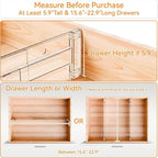 Yieach 12 Pack Clear Acrylic Drawer Divider 6 Inch High,Expandable from 14-20'',Adjustable Dresser Drawer Dividers for Baby C