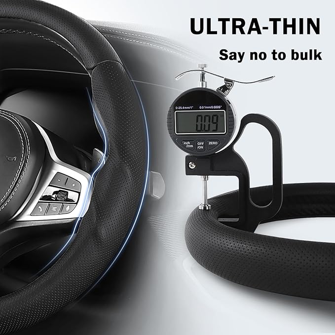 Steering Wheel Cover for BMW 3 4 Series(2021-2024) 5 Series(2020-2023) X5(2019-2020) X7(2020-2025) 328i 320i 330i 325i 528i 535i 530i M3 2 4 7 8 Series X3M X4 X6 XM M2 M4 M5 M8 Z4 i4, Black