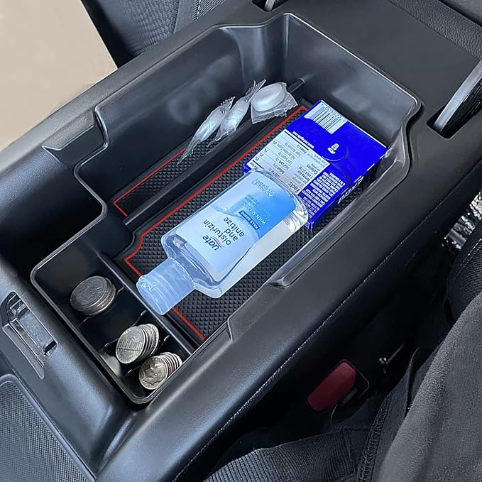JDMCAR Compatible with Center Console Tray Chevy Colorado/GMC Canyon Accessories 2015-2020 2021 2022 - Red Trim
