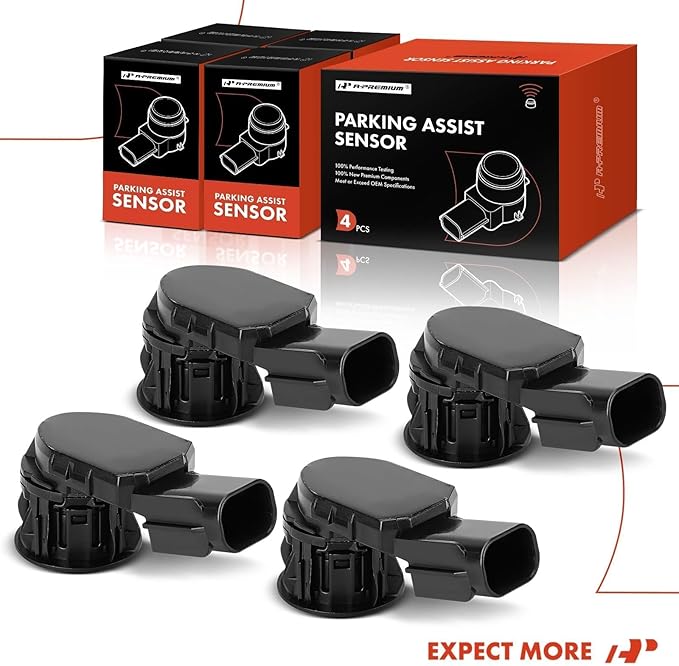 A-Premium 4-PC Reverse Backup Parking Assist Sensor Compatible with Select Toyota Models - RAV4 2014-2018, Tacoma 2015-2022, 
