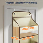 Yecaye Over The Door Organizer Storage, 5-Tier Heavy Duty Door Organizers Hanging with 10 Side Mesh Pockets, 44 lbs Load Capa